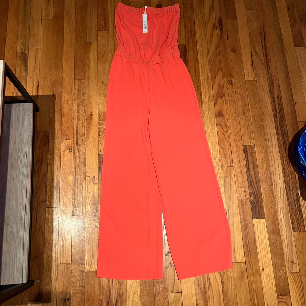 NWT Orange Trina Turk Strapless Jumpsuit